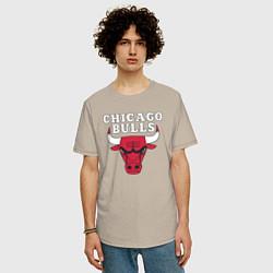Футболка оверсайз мужская CHICAGO BULLS, цвет: миндальный — фото 2