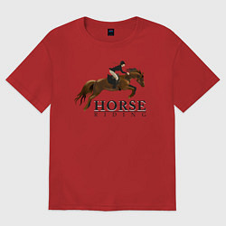Футболка оверсайз мужская HORSE RIDING, цвет: красный