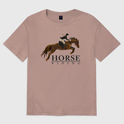 Футболка оверсайз мужская HORSE RIDING, цвет: пыльно-розовый