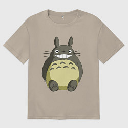 Футболка оверсайз мужская Тоторо, цвет: миндальный
