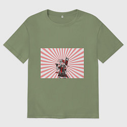 Мужская футболка оверсайз Убийца розового солнца