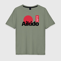 Футболка оверсайз мужская Aikido, цвет: авокадо