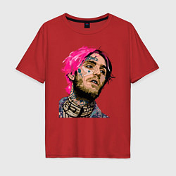 Футболка оверсайз мужская Lil Peep, цвет: красный