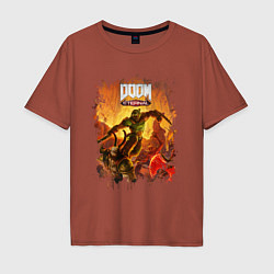 Футболка оверсайз мужская DOOM, цвет: кирпичный