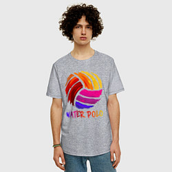 Футболка оверсайз мужская Мяч для водного поло, цвет: меланж — фото 2