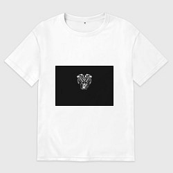 Футболка оверсайз мужская Движковый череп, цвет: белый