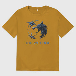 Футболка оверсайз мужская Ведьмак Белый волк Геральт, цвет: горчичный