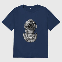 Футболка оверсайз мужская Водолазный скафандр, цвет: тёмно-синий