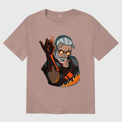 Футболка оверсайз мужская Ведьмак, цвет: пыльно-розовый