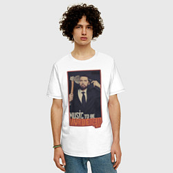 Футболка оверсайз мужская Eminem, цвет: белый — фото 2