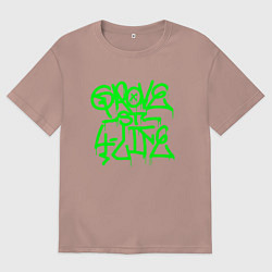 Футболка оверсайз мужская GROVE STREET 4 LIFE, цвет: пыльно-розовый