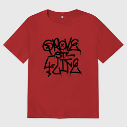 Футболка оверсайз мужская GROVE STREET 4 LIFE, цвет: красный