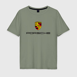 Футболка оверсайз мужская PORSCHE, цвет: авокадо