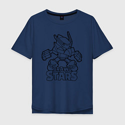 Футболка оверсайз мужская Brawl Stars раскраска, цвет: тёмно-синий