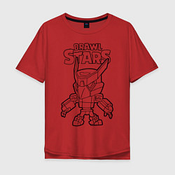 Футболка оверсайз мужская Brawl Stars CROW раскраска, цвет: красный
