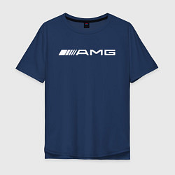 Футболка оверсайз мужская MERCEDES AMG, цвет: тёмно-синий