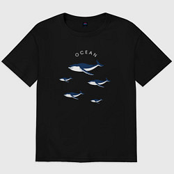 Футболка оверсайз мужская Ocean, цвет: черный