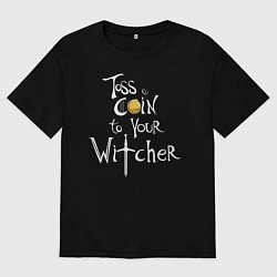 Футболка оверсайз мужская TOSS A COIN, цвет: черный