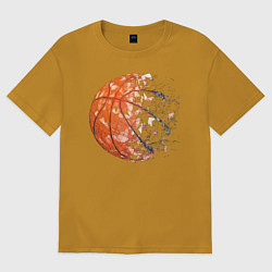 Футболка оверсайз мужская BasketBall, цвет: горчичный