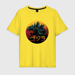 Футболка оверсайз мужская Godzilla in circle, цвет: желтый
