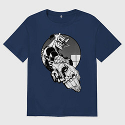 Футболка оверсайз мужская Дзюдзо, цвет: тёмно-синий