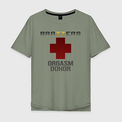 Футболка оверсайз мужская Brazzers orgasm donor, цвет: авокадо