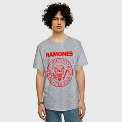 Футболка оверсайз мужская RAMONES, цвет: меланж — фото 2