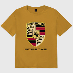 Футболка оверсайз мужская PORSCHE, цвет: горчичный