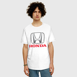 Футболка оверсайз мужская HONDA, цвет: белый — фото 2