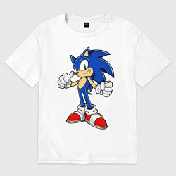 Футболка оверсайз мужская Sonic, цвет: белый