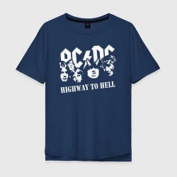 Футболка оверсайз мужская ACDC Highway to Hell, цвет: тёмно-синий