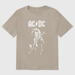 Футболка оверсайз мужская ACDC, цвет: миндальный