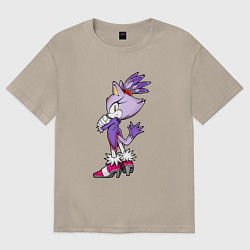 Футболка оверсайз мужская SONIC Кошка Блейз, цвет: миндальный