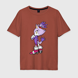 Футболка оверсайз мужская SONIC Кошка Блейз, цвет: кирпичный