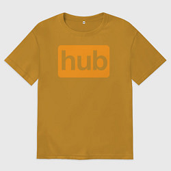 Футболка оверсайз мужская Hub, цвет: горчичный