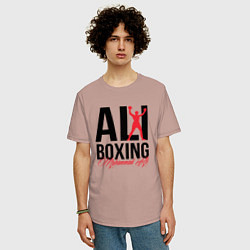 Футболка оверсайз мужская Muhammad Ali, цвет: пыльно-розовый — фото 2