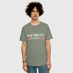 Футболка оверсайз мужская NEW YORK, цвет: авокадо — фото 2