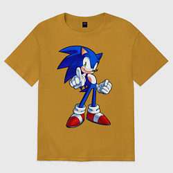 Футболка оверсайз мужская SONIC, цвет: горчичный
