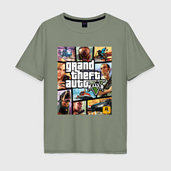 Футболка оверсайз мужская GTA5, цвет: авокадо