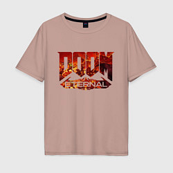 Футболка оверсайз мужская DOOM Eternal, цвет: пыльно-розовый