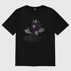 Футболка оверсайз мужская Эндар дракон, цвет: черный