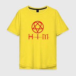 Футболка оверсайз мужская HIM LOGO RED, цвет: желтый