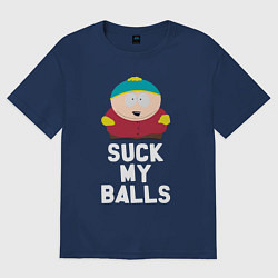 Футболка оверсайз мужская Suck My Balls, цвет: тёмно-синий