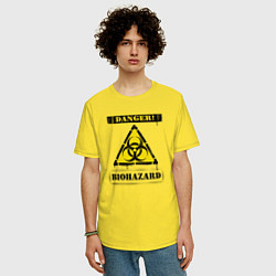 Футболка оверсайз мужская Biohazard, цвет: желтый — фото 2