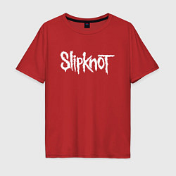 Футболка оверсайз мужская SLIPKNOT НА СПИНЕ, цвет: красный