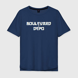 Футболка оверсайз мужская Logo boulevard depo, цвет: тёмно-синий