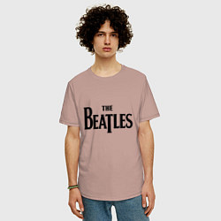 Футболка оверсайз мужская The Beatles, цвет: пыльно-розовый — фото 2