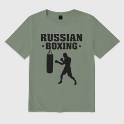 Футболка оверсайз мужская Russian Boxing, цвет: авокадо