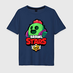 Футболка оверсайз мужская BRAWL STARS SPIKE, цвет: тёмно-синий