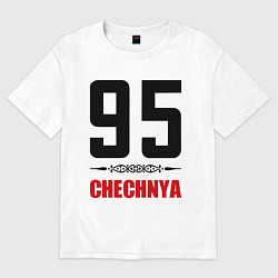 Футболка оверсайз мужская 95 Chechnya, цвет: белый
